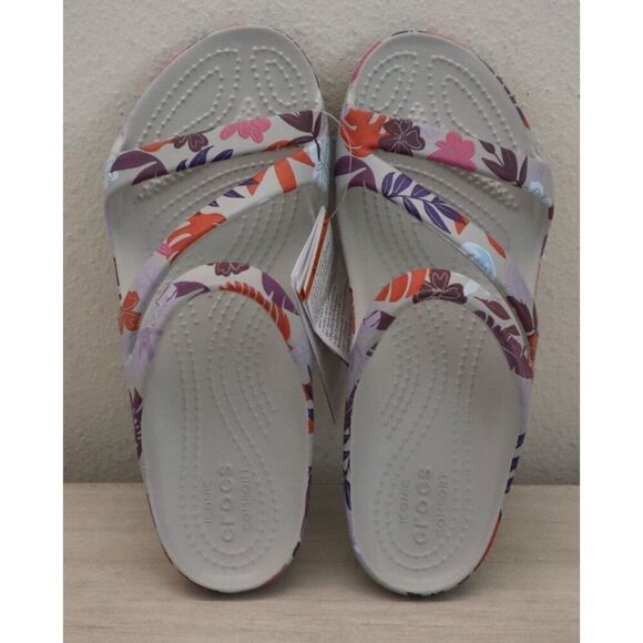 Crocs 211698-101 Women's Sz 6 Pearl/Light Gray Kadee II Tropical Sandals - Picture 7 of 9